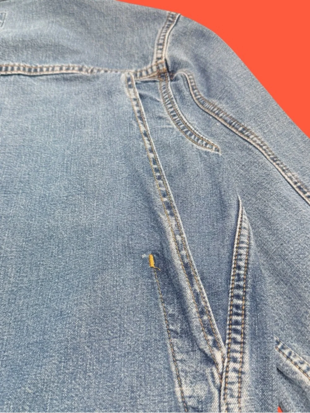 VTG Levis Red Tab Denim Chore Coat Jacket Womens M 90s Y2K Workwear Grandmacore - Picture 9 of 14